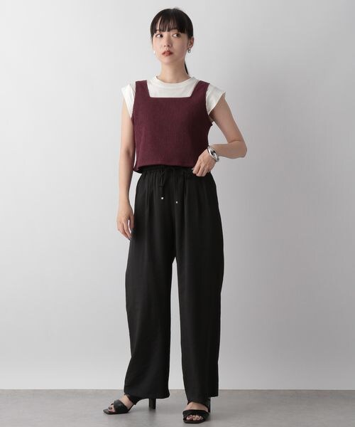 LOWRYS FARM(ローリーズファーム)の「シャーリングスクエアビスチェ(トップス・レディース・アイボリー08/ブラック09/ボルドー38/ブルー82・F)」の9枚目の写真