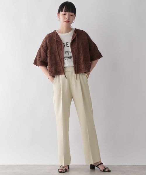 LOWRYS FARM（ローリーズファーム）の「スタイルＵＰフレアパンツ（パンツ・レディース・アイボリー08/ブラック09/レッド35/パープル95・S/M/L）」の5枚目の写真