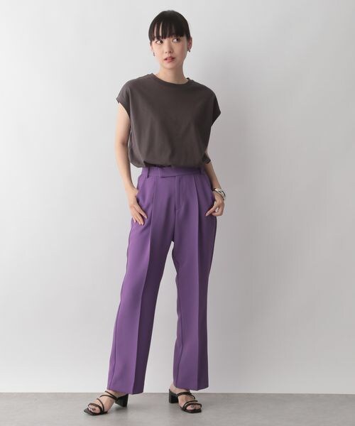 LOWRYS FARM（ローリーズファーム）の「スタイルＵＰフレアパンツ（パンツ・レディース・アイボリー08/ブラック09/レッド35/パープル95・S/M/L）」の10枚目の写真