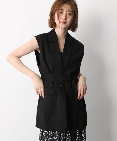 A part by(アパートバイ)の「Pテーラードベスト(トップス・レディース・ブラック 09/ライトベージュ 51/ターコイズグリーン 75・F)」の10枚目の写真