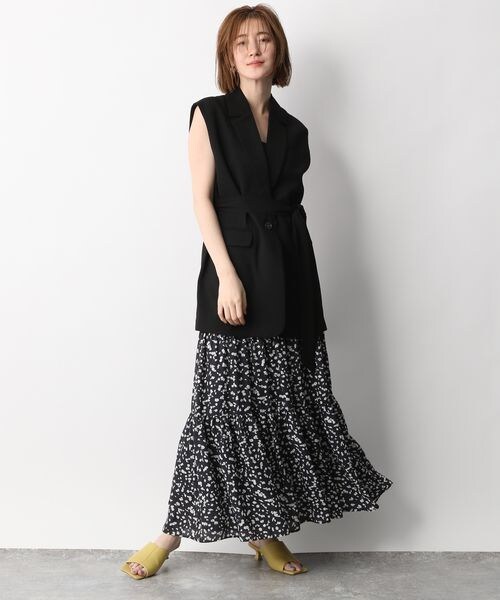 A part by(アパートバイ)の「Pテーラードベスト(トップス・レディース・ブラック 09/ライトベージュ 51/ターコイズグリーン 75・F)」の9枚目の写真