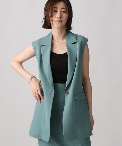 A part by(アパートバイ)の「Pテーラードベスト(トップス・レディース・ブラック 09/ライトベージュ 51/ターコイズグリーン 75・F)」の3枚目の写真