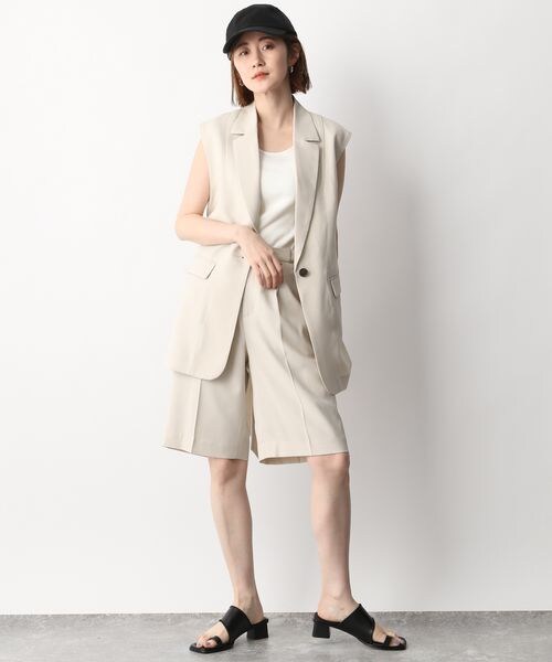 A part by(アパートバイ)の「Pテーラードベスト(トップス・レディース・ブラック 09/ライトベージュ 51/ターコイズグリーン 75・F)」の12枚目の写真