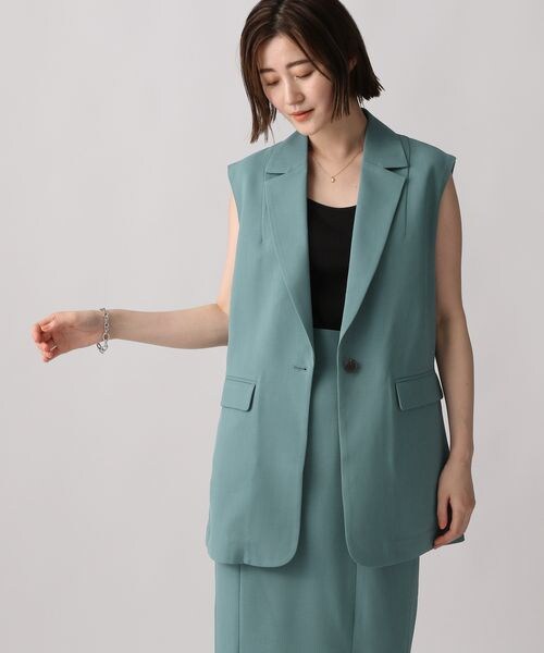 A part by(アパートバイ)の「Pテーラードベスト(トップス・レディース・ブラック 09/ライトベージュ 51/ターコイズグリーン 75・F)」の22枚目の写真