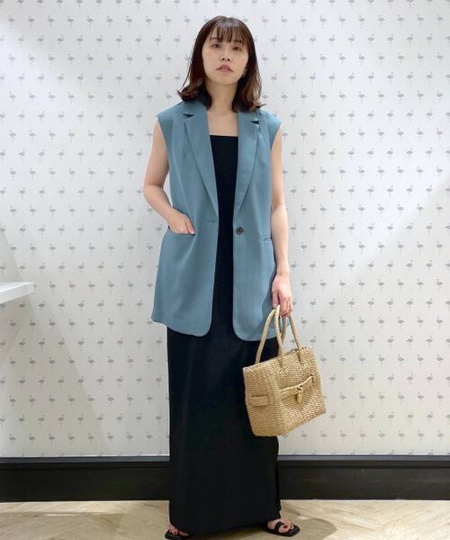 A part by(アパートバイ)の「Pテーラードベスト(トップス・レディース・ブラック 09/ライトベージュ 51/ターコイズグリーン 75・F)」の6枚目の写真