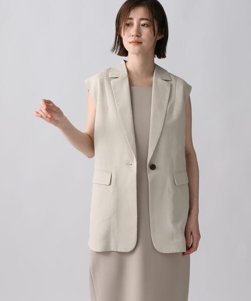 A part by(アパートバイ)の「Pテーラードベスト(トップス・レディース・ブラック 09/ライトベージュ 51/ターコイズグリーン 75・F)」の17枚目の写真