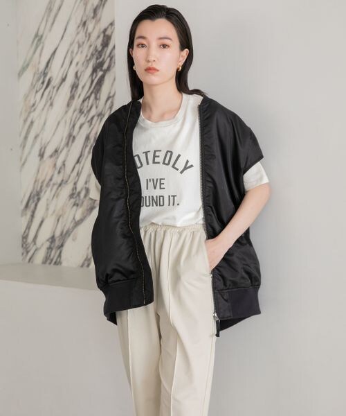 LOWRYS FARM（ローリーズファーム）の「ＭＡ－１ベスト（ジャケット/アウター・レディース・ブラック09/カーキ78・F）」の6枚目の写真