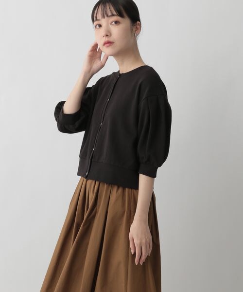 LOWRYS FARM（ローリーズファーム）の「カットカーディガン５分袖（トップス・レディース・アイボリー08/ブラック09/グレー12/グリーン75・F）」の22枚目の写真