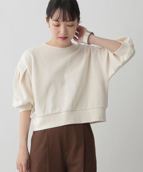 LOWRYS FARM（ローリーズファーム）の「カットカーディガン５分袖（トップス・レディース・アイボリー08/ブラック09/グレー12/グリーン75・F）」の14枚目の写真