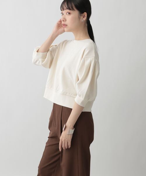 LOWRYS FARM（ローリーズファーム）の「カットカーディガン５分袖（トップス・レディース・アイボリー08/ブラック09/グレー12/グリーン75・F）」の17枚目の写真