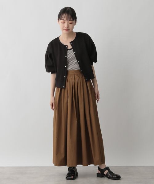 LOWRYS FARM（ローリーズファーム）の「カットカーディガン５分袖（トップス・レディース・アイボリー08/ブラック09/グレー12/グリーン75・F）」の19枚目の写真