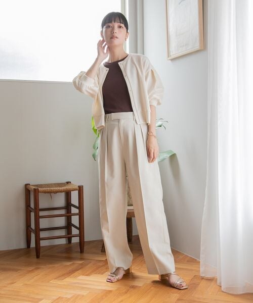 LOWRYS FARM（ローリーズファーム）の「カットカーディガン５分袖（トップス・レディース・アイボリー08/ブラック09/グレー12/グリーン75・F）」の5枚目の写真