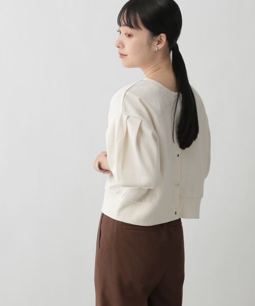 LOWRYS FARM（ローリーズファーム）の「カットカーディガン５分袖（トップス・レディース・アイボリー08/ブラック09/グレー12/グリーン75・F）」の15枚目の写真