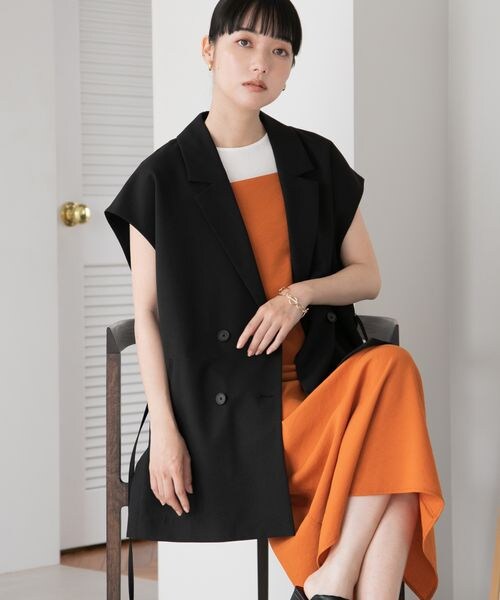 LOWRYS FARM（ローリーズファーム）の「アムンゼンベルトベスト２（ジャケット/アウター・レディース・アイボリー08/ブラック09/ブラウン・F）」の8枚目の写真