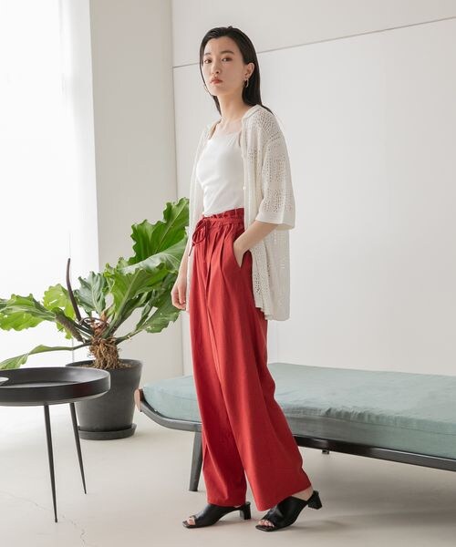 LOWRYS FARM(ローリーズファーム)の「アサコンイージーパンツ(パンツ・レディース・アイボリー08/ブラック09/レッド35/ブラウン58・F)」の7枚目の写真