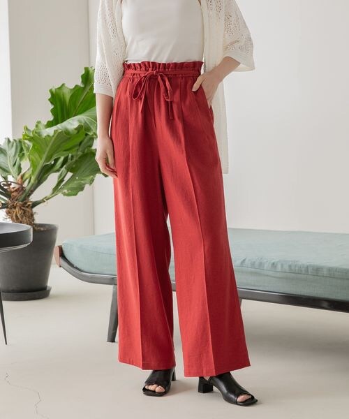 LOWRYS FARM(ローリーズファーム)の「アサコンイージーパンツ(パンツ・レディース・アイボリー08/ブラック09/レッド35/ブラウン58・F)」の3枚目の写真