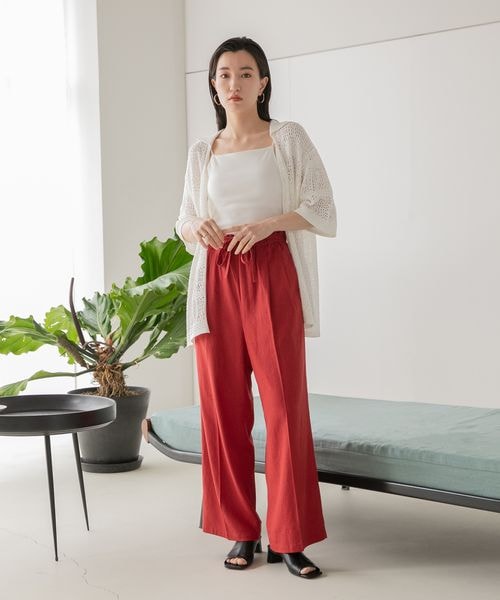 LOWRYS FARM(ローリーズファーム)の「アサコンイージーパンツ(パンツ・レディース・アイボリー08/ブラック09/レッド35/ブラウン58・F)」の6枚目の写真