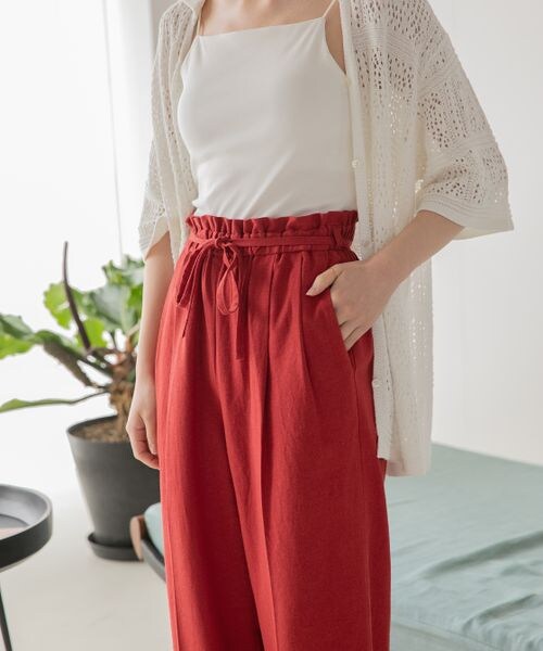 LOWRYS FARM(ローリーズファーム)の「アサコンイージーパンツ(パンツ・レディース・アイボリー08/ブラック09/レッド35/ブラウン58・F)」の8枚目の写真