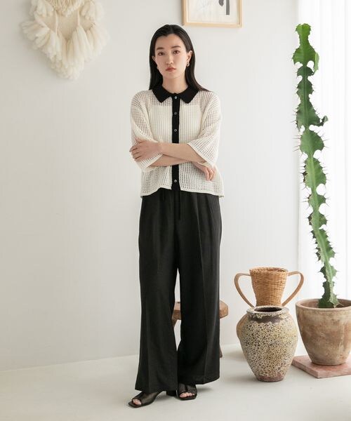 LOWRYS FARM(ローリーズファーム)の「アサコンイージーパンツ(パンツ・レディース・アイボリー08/ブラック09/レッド35/ブラウン58・F)」の5枚目の写真