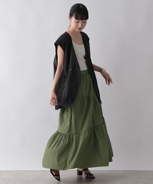 LOWRYS FARM（ローリーズファーム）の「アシメティアードスカート（スカート・レディース・アイボリー08/ブラック09/カーキ78・F）」の13枚目の写真