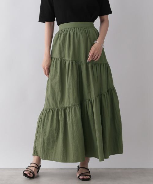 LOWRYS FARM（ローリーズファーム）の「アシメティアードスカート（スカート・レディース・アイボリー08/ブラック09/カーキ78・F）」の15枚目の写真