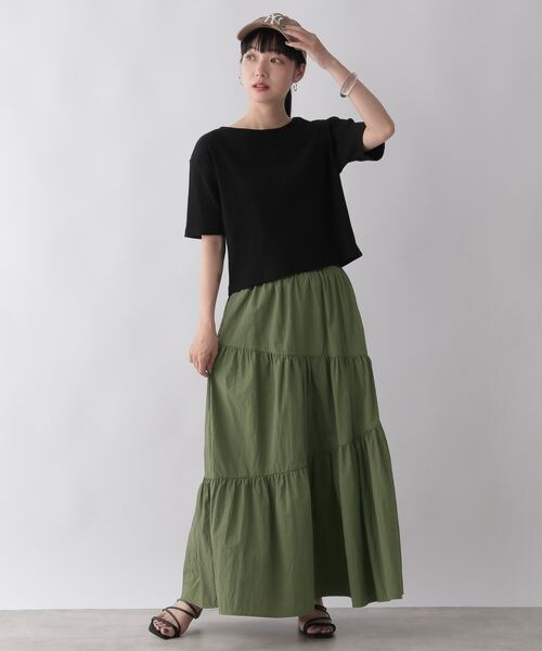 LOWRYS FARM（ローリーズファーム）の「アシメティアードスカート（スカート・レディース・アイボリー08/ブラック09/カーキ78・F）」の14枚目の写真