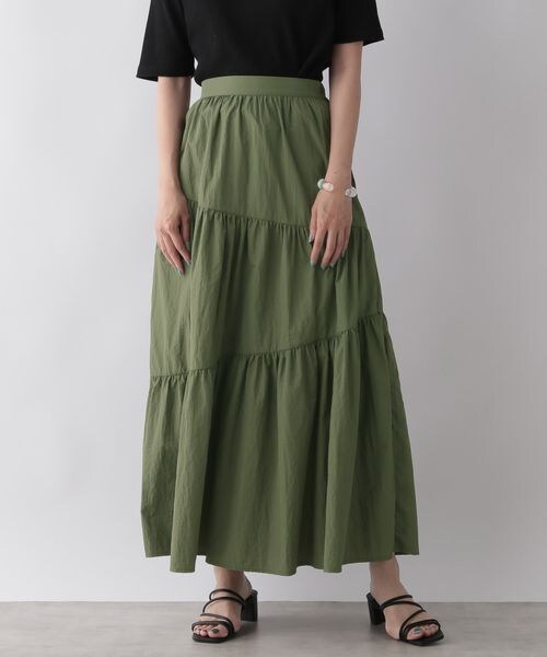 LOWRYS FARM（ローリーズファーム）の「アシメティアードスカート（スカート・レディース・アイボリー08/ブラック09/カーキ78・F）」の16枚目の写真