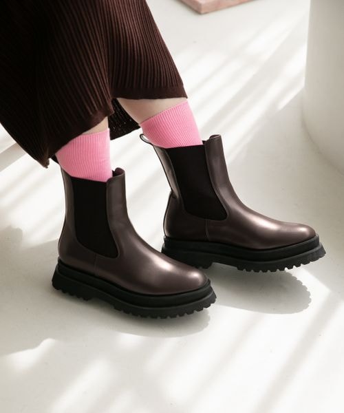 LOWRYS FARM（ローリーズファーム）の「タンクソールブーツ（シューズ・レディース・サイドゴアブラック09/ZIP19/サイドゴアブラウン58・M(23-23.5)/L(24-24.5)）」の3枚目の写真