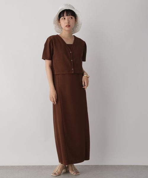 LOWRYS FARM（ローリーズファーム）の「カットキャミ＊カーディガン２Ｐワンピース（ワンピース/ドレス・レディース・アイボリー08/ブラック09・F）」の7枚目の写真