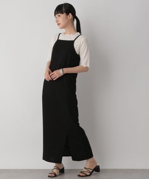 LOWRYS FARM（ローリーズファーム）の「カットキャミ＊カーディガン２Ｐワンピース（ワンピース/ドレス・レディース・アイボリー08/ブラック09・F）」の5枚目の写真