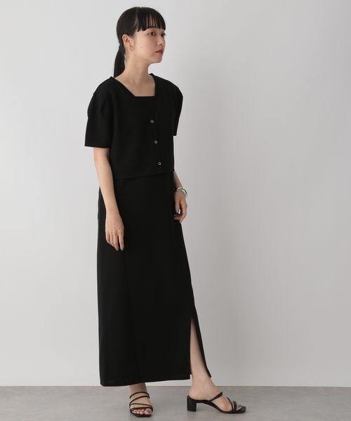 LOWRYS FARM（ローリーズファーム）の「カットキャミ＊カーディガン２Ｐワンピース（ワンピース/ドレス・レディース・アイボリー08/ブラック09・F）」の2枚目の写真