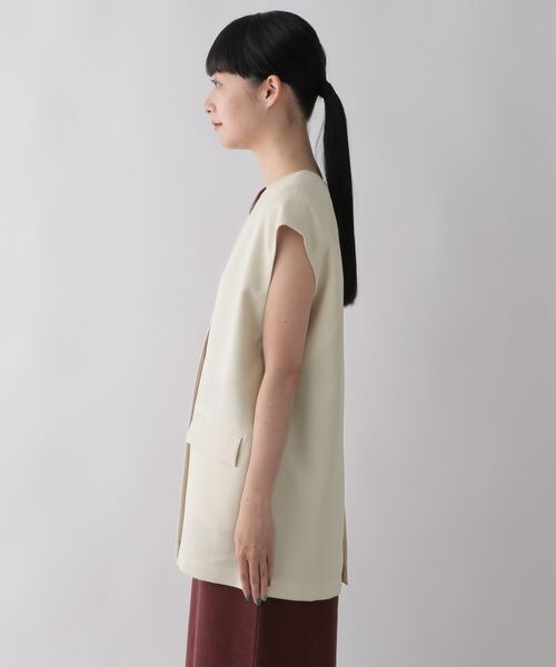 LOWRYS FARM（ローリーズファーム）の「バスケットキノウベスト２（ジャケット/アウター・レディース・アイボリー08/ブラック09/ブラウン55・F）」の20枚目の写真