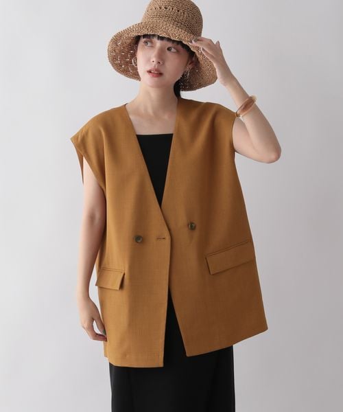 LOWRYS FARM（ローリーズファーム）の「バスケットキノウベスト２（ジャケット/アウター・レディース・アイボリー08/ブラック09/ブラウン55・F）」の18枚目の写真