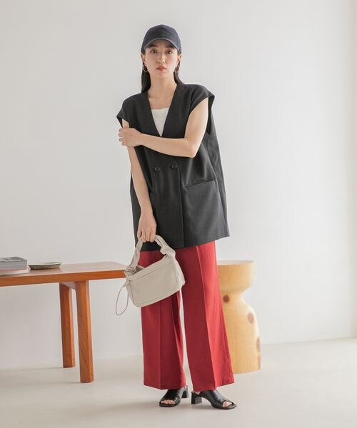 LOWRYS FARM（ローリーズファーム）の「バスケットキノウベスト２（ジャケット/アウター・レディース・アイボリー08/ブラック09/ブラウン55・F）」の4枚目の写真