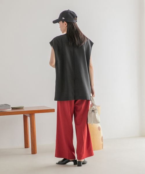 LOWRYS FARM（ローリーズファーム）の「バスケットキノウベスト２（ジャケット/アウター・レディース・アイボリー08/ブラック09/ブラウン55・F）」の6枚目の写真