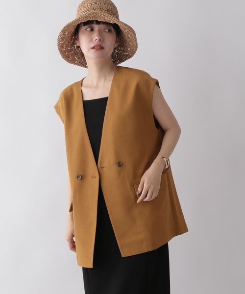 LOWRYS FARM（ローリーズファーム）の「バスケットキノウベスト２（ジャケット/アウター・レディース・アイボリー08/ブラック09/ブラウン55・F）」の19枚目の写真