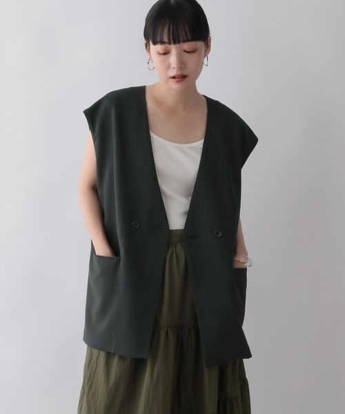 LOWRYS FARM（ローリーズファーム）の「バスケットキノウベスト２（ジャケット/アウター・レディース・アイボリー08/ブラック09/ブラウン55・F）」の12枚目の写真