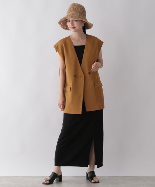 LOWRYS FARM（ローリーズファーム）の「バスケットキノウベスト２（ジャケット/アウター・レディース・アイボリー08/ブラック09/ブラウン55・F）」の16枚目の写真