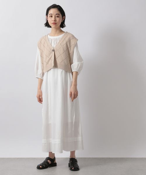 LOWRYS FARM(ローリーズファーム)の「スカシショートベスト2Pワンピース(ワンピース/ドレス・レディース・アイボリー08/ブラック09/ブラウン58/グリーン75・F)」の1枚目の写真