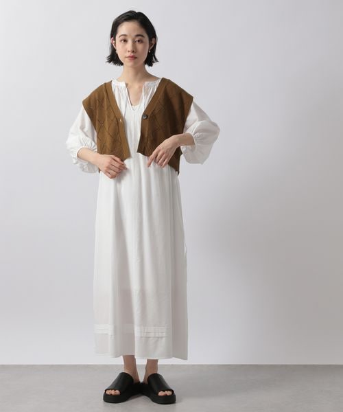 LOWRYS FARM(ローリーズファーム)の「スカシショートベスト2Pワンピース(ワンピース/ドレス・レディース・アイボリー08/ブラック09/ブラウン58/グリーン75・F)」の3枚目の写真