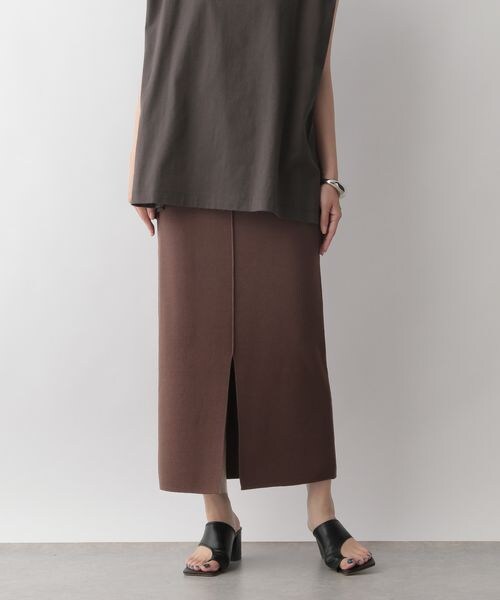 LOWRYS FARM（ローリーズファーム）の「２ＷＡＹニットタイトスカート（スカート・レディース・ブラック09/ピンク22/ブラウン58/グリーン78・F）」の3枚目の写真