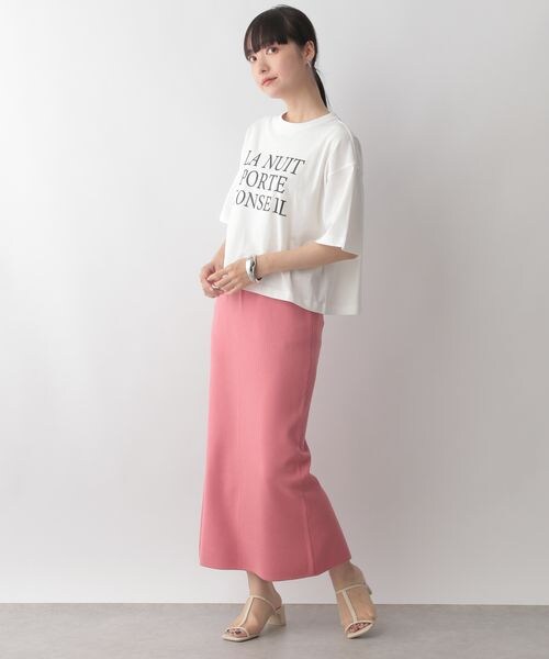 LOWRYS FARM（ローリーズファーム）の「２ＷＡＹニットタイトスカート（スカート・レディース・ブラック09/ピンク22/ブラウン58/グリーン78・F）」の8枚目の写真