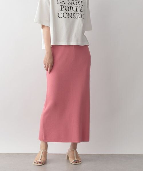 LOWRYS FARM（ローリーズファーム）の「２ＷＡＹニットタイトスカート（スカート・レディース・ブラック09/ピンク22/ブラウン58/グリーン78・F）」の2枚目の写真