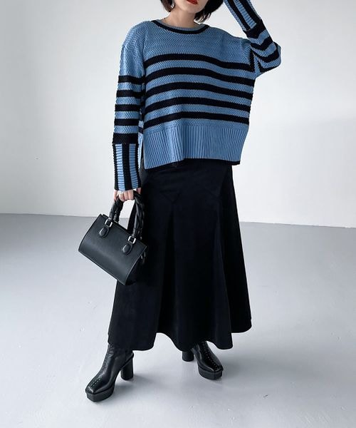 PAGEBOY（ページボーイ）の「スマートベロアエスカルゴスカート（スカート・レディース・オフホワイト05/ブラック09/エメラルド79・F）」の10枚目の写真