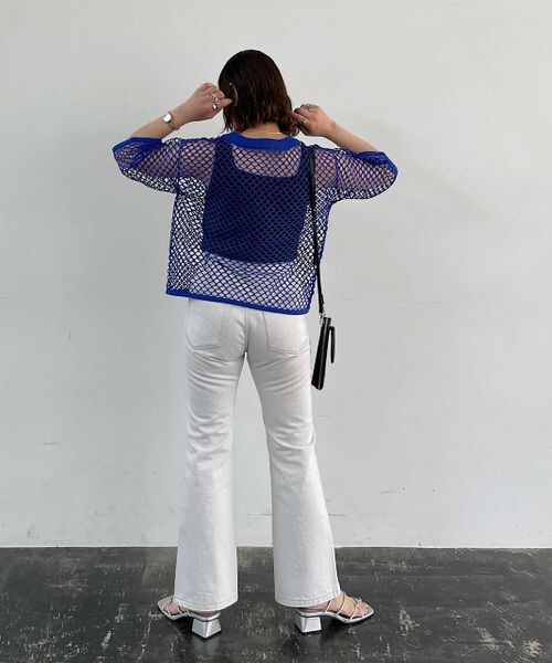 PAGEBOY（ページボーイ）の「カットメッシュプルオーバー（トップス・レディース・オフホワイト05/ブラック09/ブルー83・F）」の13枚目の写真