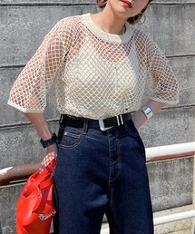 PAGEBOY | カットメッシュプルオーバー(トップス)