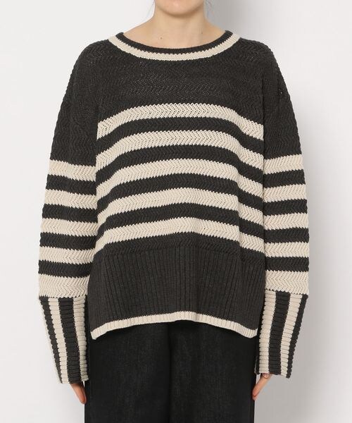 PAGEBOY（ページボーイ）の「ミドルボーダーニット（トップス・レディース・オフホワイト05/チャコール18/ブルー84・F）」の21枚目の写真