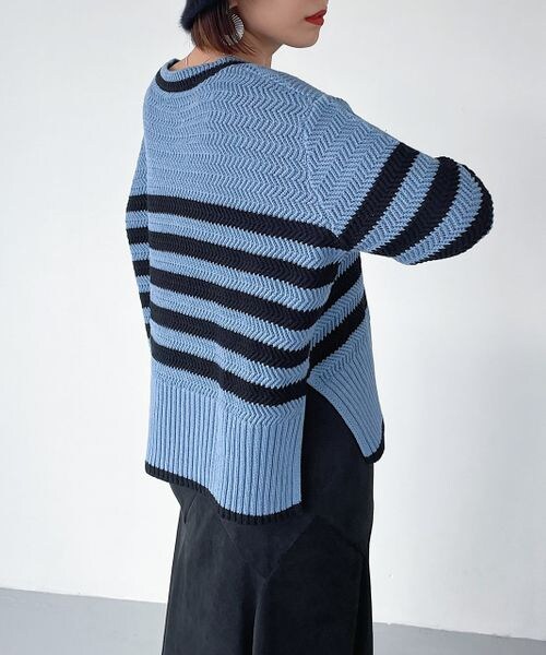 PAGEBOY（ページボーイ）の「ミドルボーダーニット（トップス・レディース・オフホワイト05/チャコール18/ブルー84・F）」の13枚目の写真