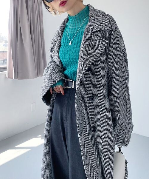 PAGEBOY(ページボーイ)の「ウィングヨークトレンチコート(ジャケット/アウター・レディース・ヘリンボーン08/ブラック09/ブラウン56・S/M)」の9枚目の写真