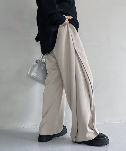 PAGEBOY（ページボーイ）の「パイピング2WAYパンツ（パンツ・レディース・ブラック09/グレージュ12・F）」の10枚目の写真